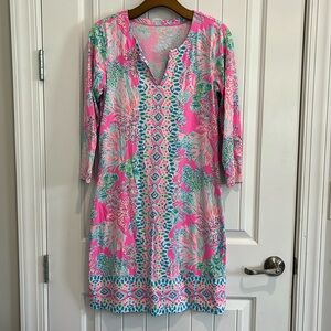 Lilly Pulitzer 🦩🌴  pink & blue spring summer dress size medium